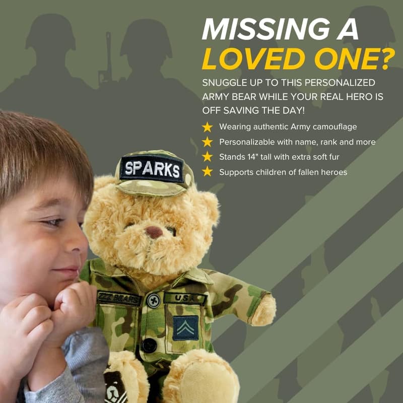 Personalized Army Teddy Bear for Boot Camp Graduates