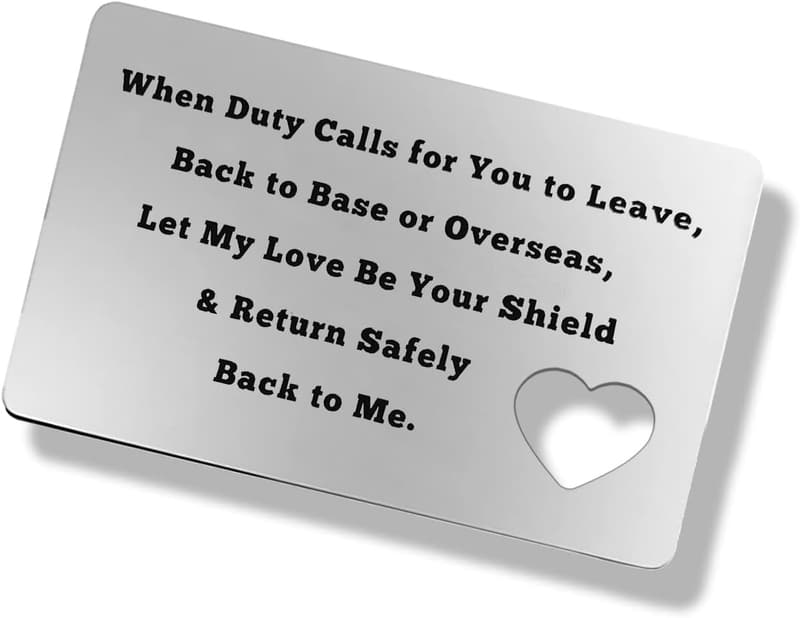 Engraved Wallet Insert for Military Boyfriend's Gift