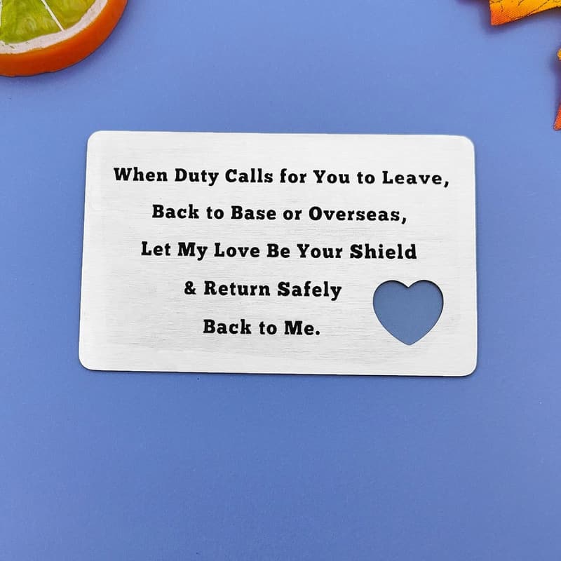 Engraved Wallet Insert for Military Boyfriend's Gift