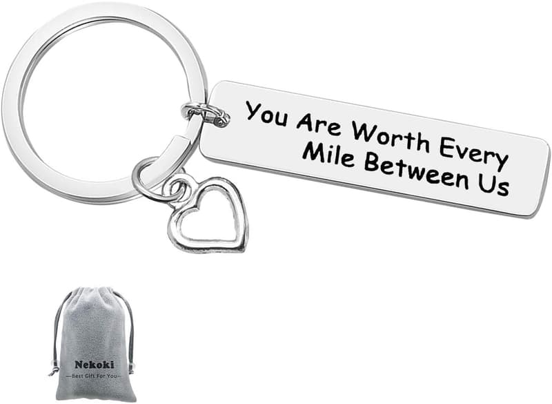 Long Distance Keychain Gift for Couples - 