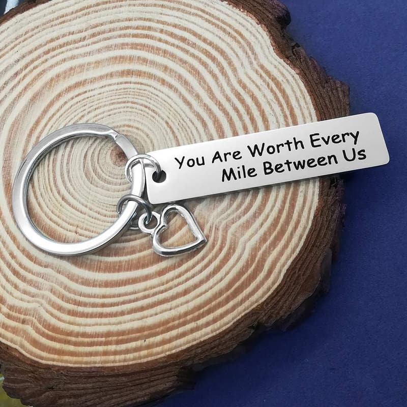 Long Distance Keychain Gift for Couples - 