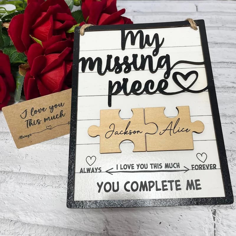 Valentine's Day Personalized Love Puzzle Sign for Couples