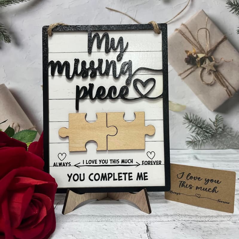Valentine's Day Personalized Love Puzzle Sign for Couples