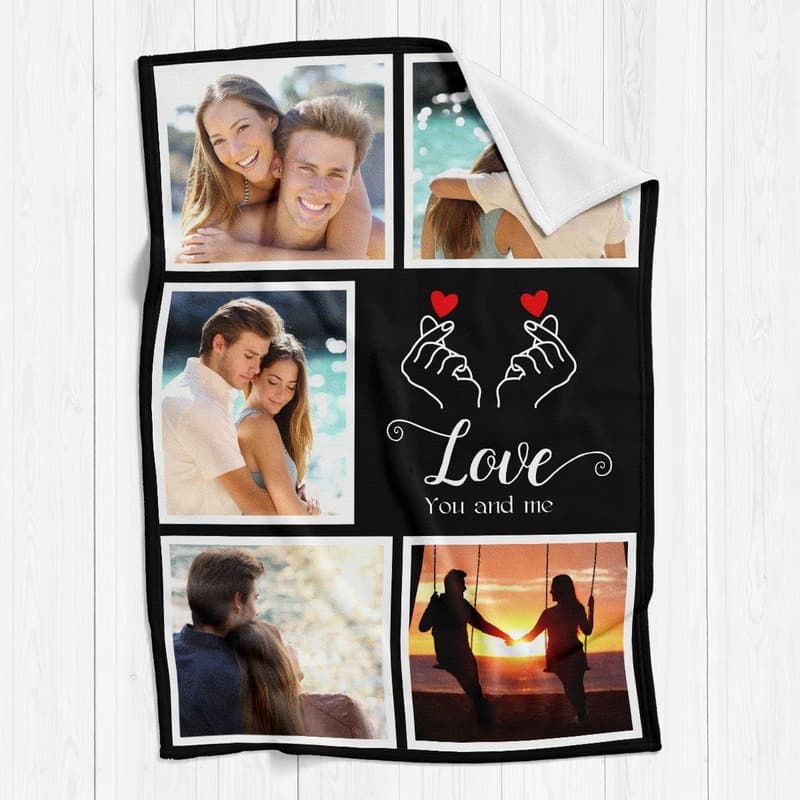 Personalized Photo Blanket - Custom Gift for Couples and Parents