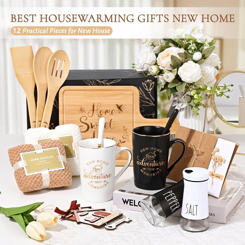 Housewarming Gift Basket - 12-Piece Set for Couples