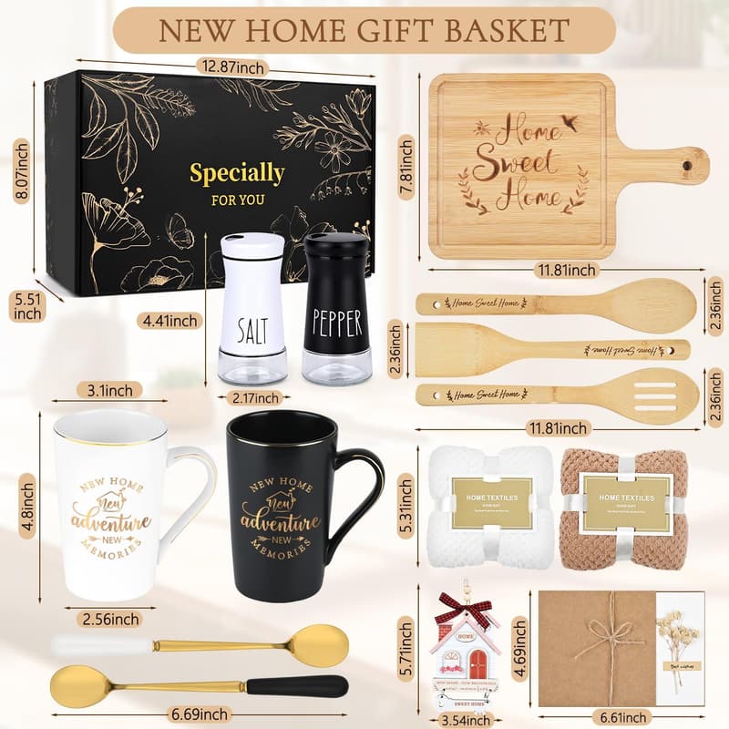 Housewarming Gift Basket - 12-Piece Set for Couples