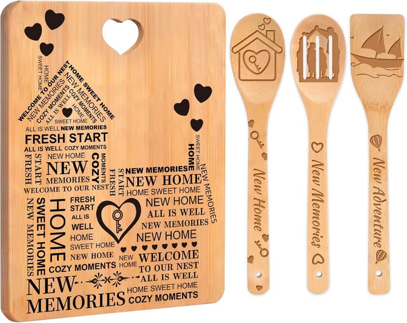 Personalized Bamboo Cutting Board Set for New Homeowners