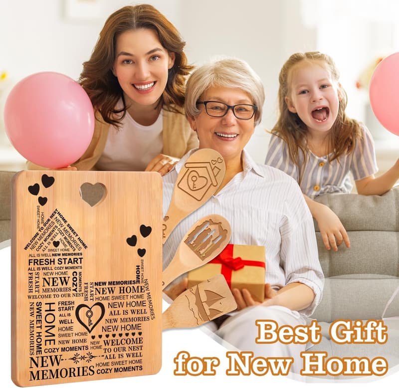 Personalized Bamboo Cutting Board Set for New Homeowners