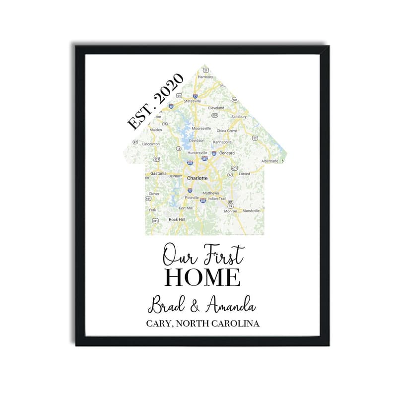 Personalized Home Map Print for New Homeowners