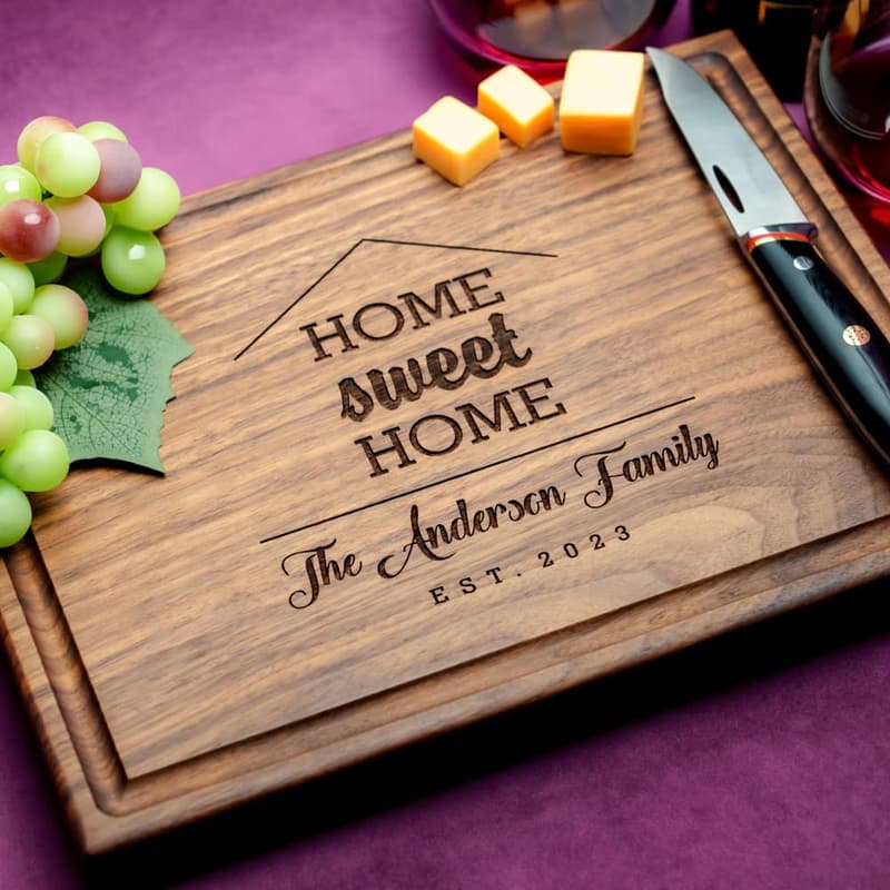 Custom Handmade Engraved Cutting Board for Housewarming Gifts