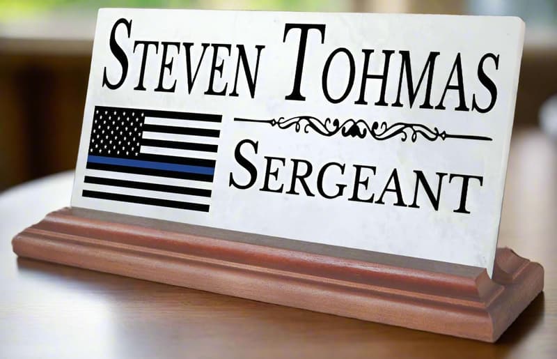 Personalized Marble Nameplate for Law Enforcement Officers
