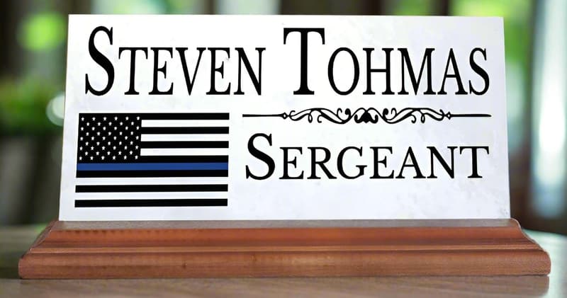 Personalized Marble Nameplate for Law Enforcement Officers