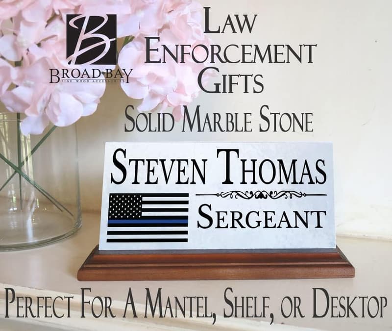 Personalized Marble Nameplate for Law Enforcement Officers