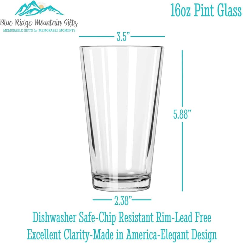 Personalized Thin Blue Line Pint Glass for First Responders