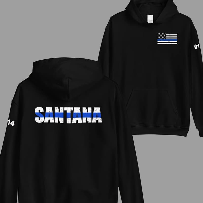 Personalized Thin Blue Line Hoodie for Police Officers