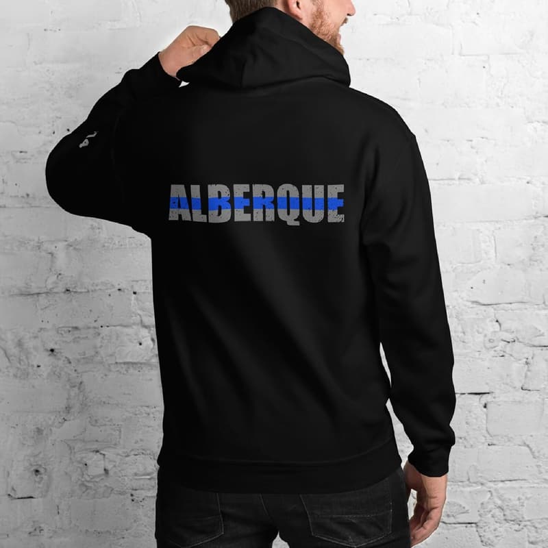 Personalized Thin Blue Line Hoodie for Police Officers
