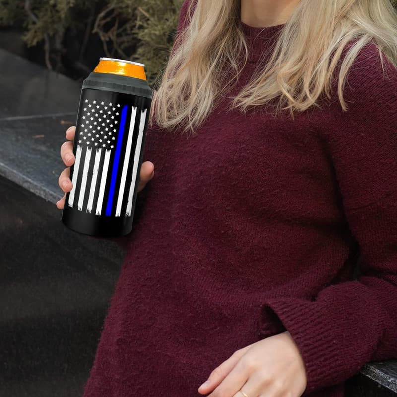 Thin Blue Line Tumbler - Stainless Steel Travel Mug for Police Graduates