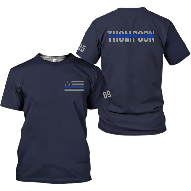 Police Retirement T-Shirt with Custom Name & Badge Number