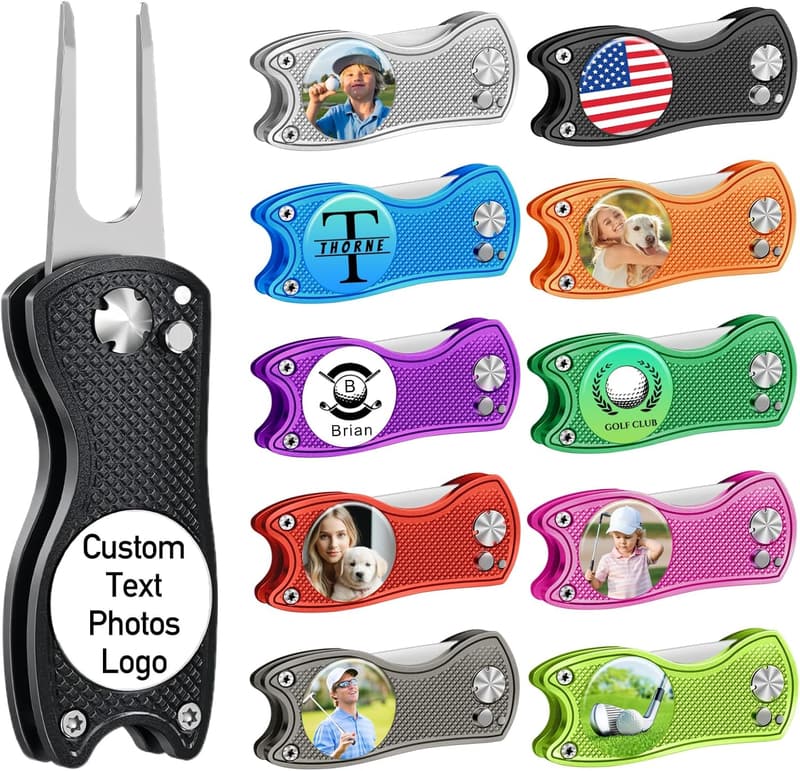 Personalized Foldable Golf Divot Tool & Ball Marker for Golfers