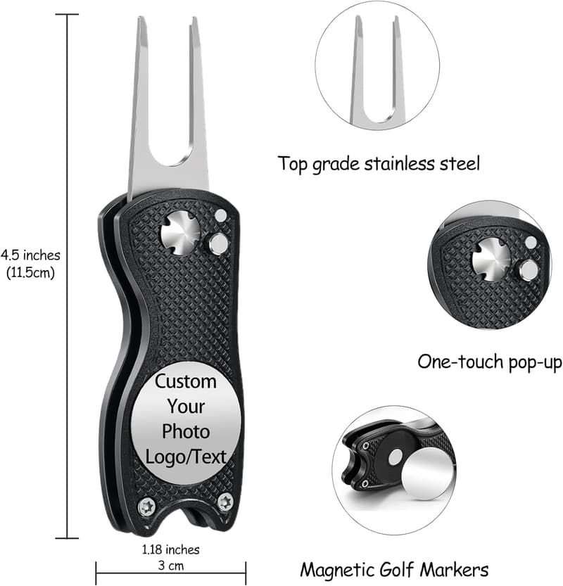 Personalized Foldable Golf Divot Tool & Ball Marker for Golfers