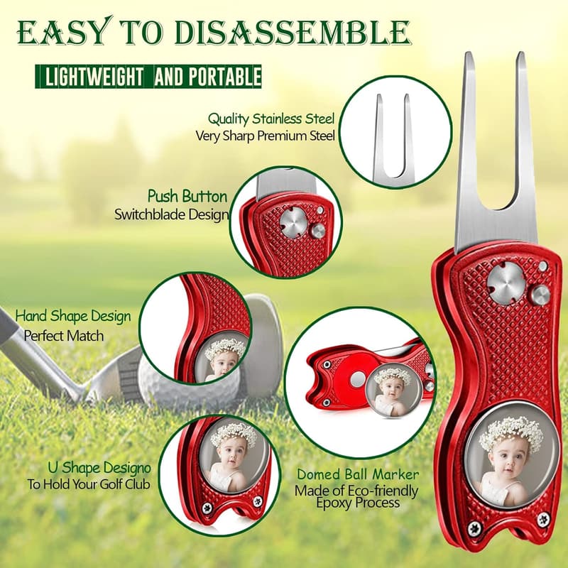 Personalized Golf Ball Marker & Hat Clip Set for Him