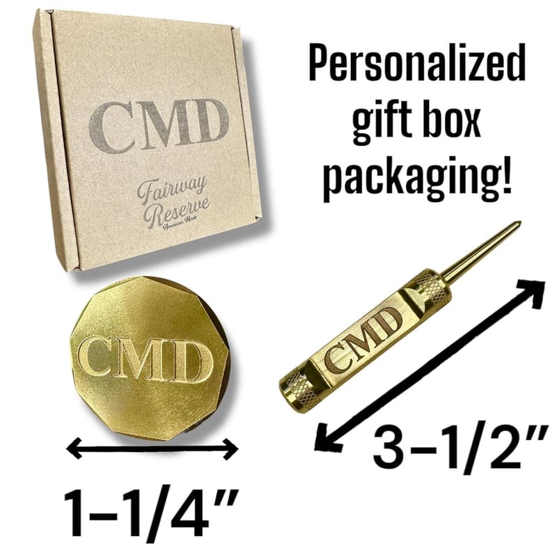 Custom Brass Golf Ball Marker & Divot Tool Set for Men