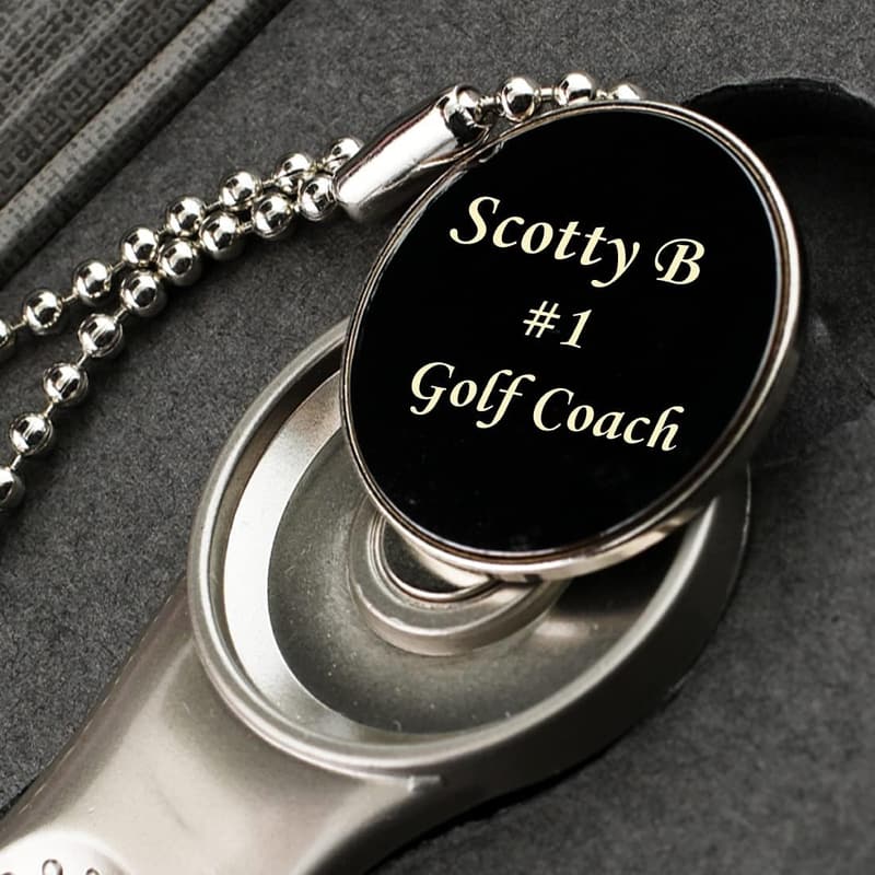 Personalized Brass Golf Ball Markers with Divot Repair Tool