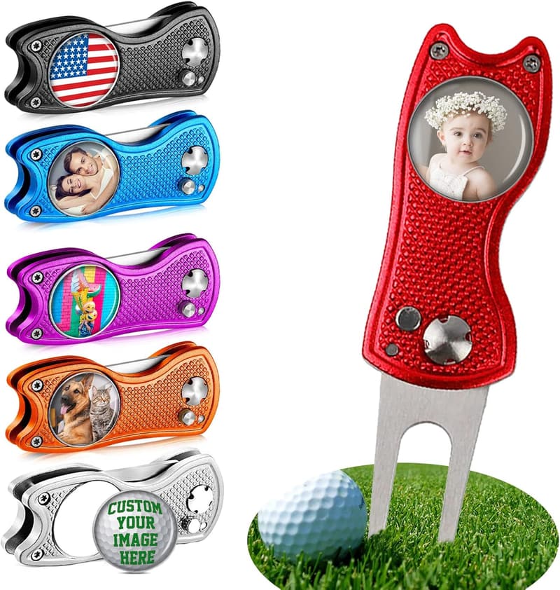 Personalized Foldable Golf Divot Tool Kit with Ball Markers