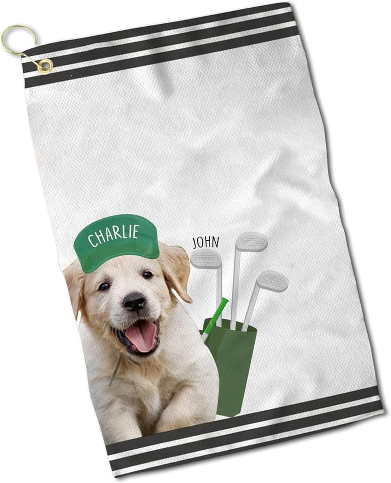 Personalized Dog Photo Golf Towel for Men & Women