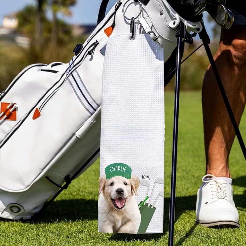 Personalized Dog Photo Golf Towel for Men & Women