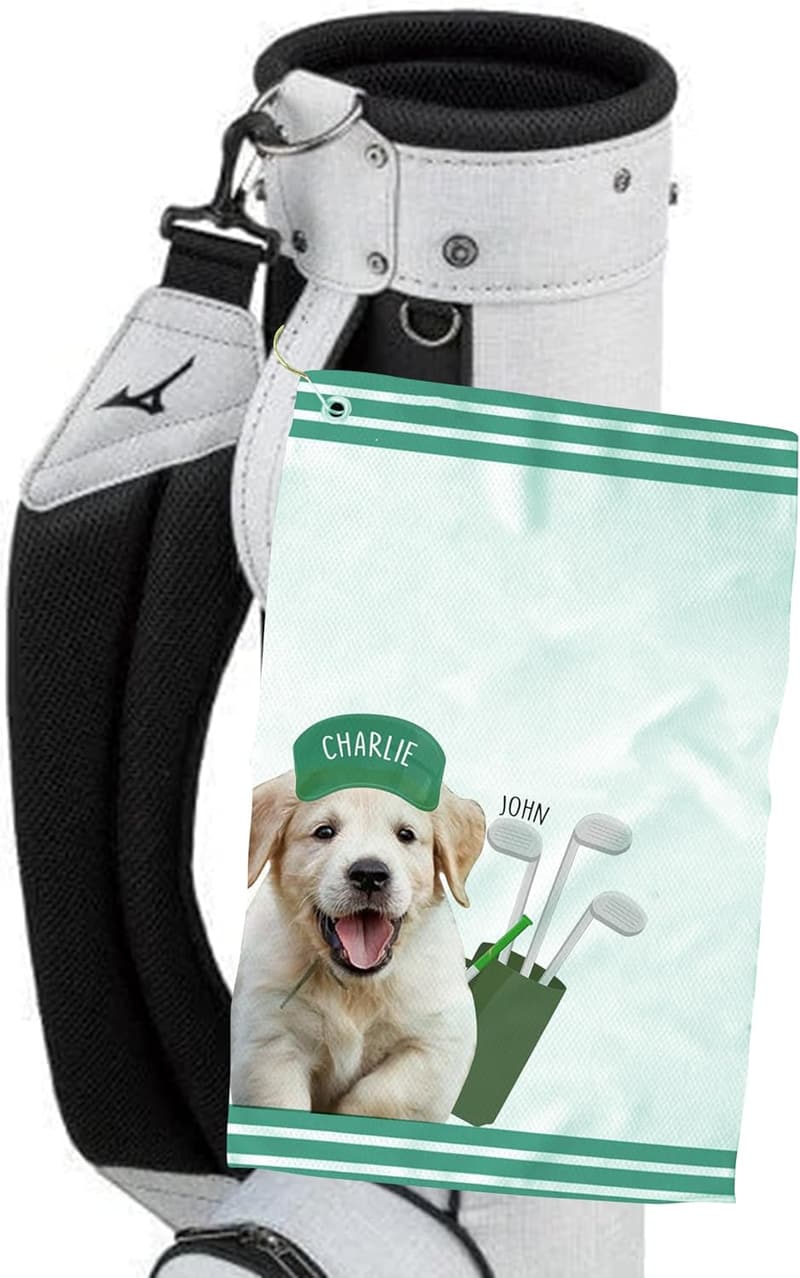Personalized Dog Photo Golf Towel for Men & Women