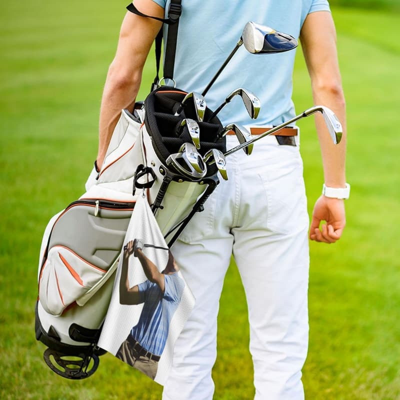 Personalized Microfiber Golf Towel with Custom Text & Image