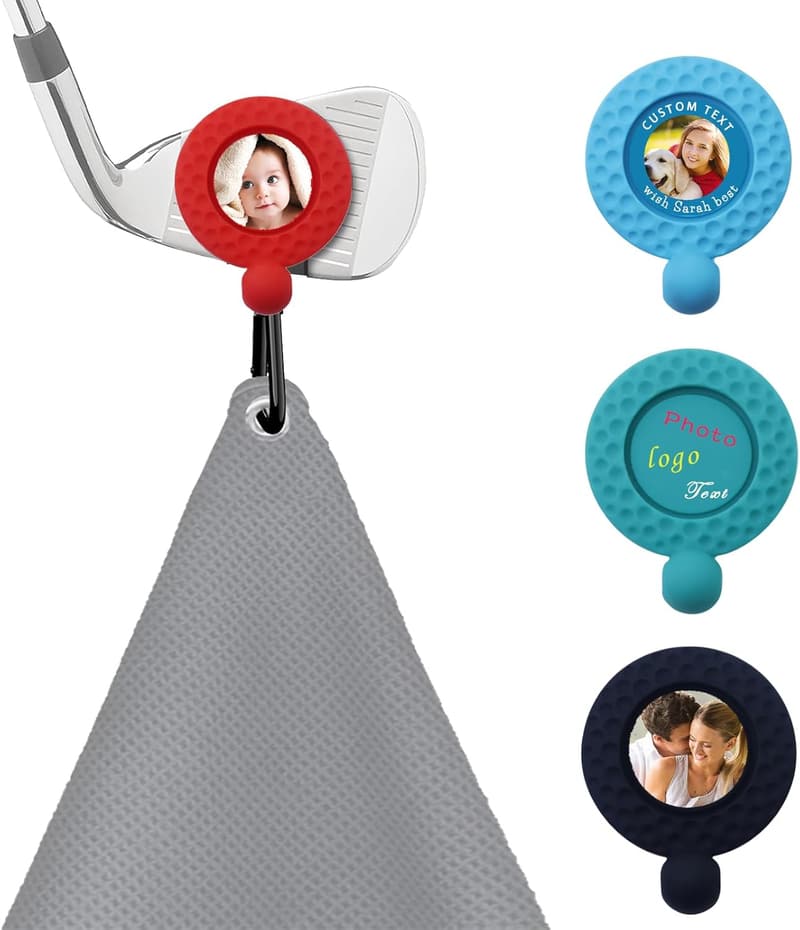 Personalized Magnetic Golf Towel Clip with Custom Marker