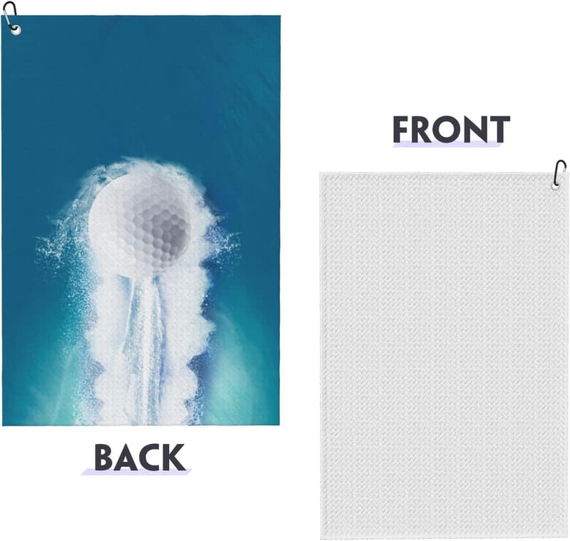 Custom Golf Towel with Carabiner - Absorbent & Quick-Drying