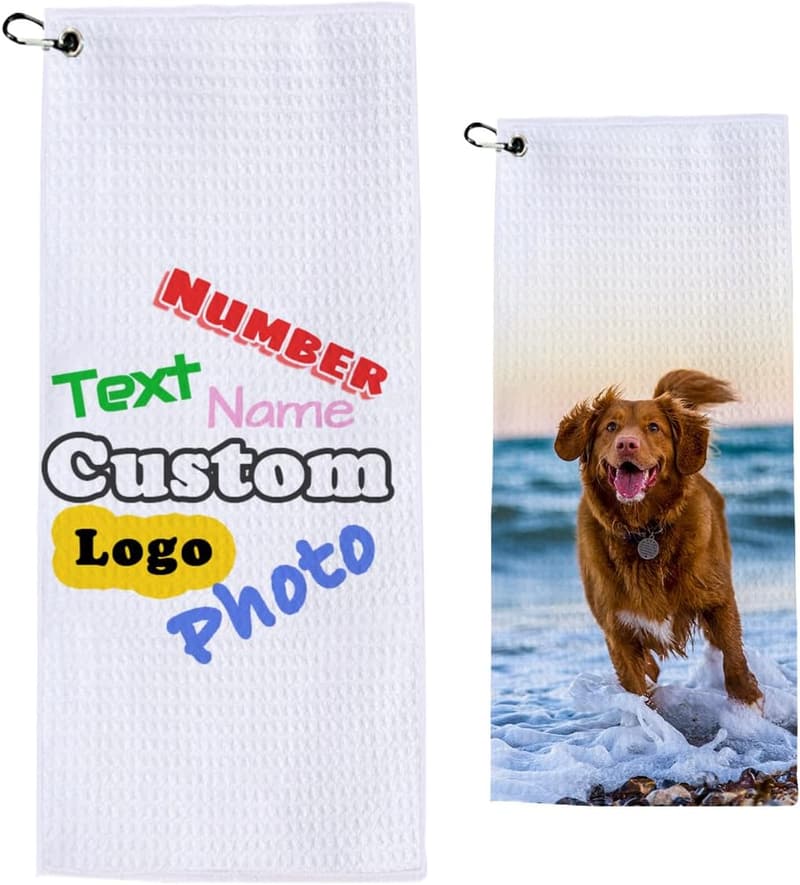 Personalized Golf Towel with Clip - Custom Design for Dad