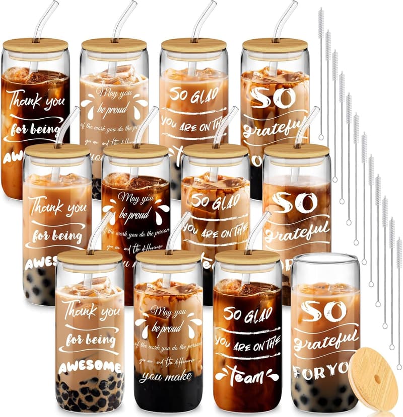 Employee Appreciation Gifts: 20oz Glass Cups Set for Coworkers