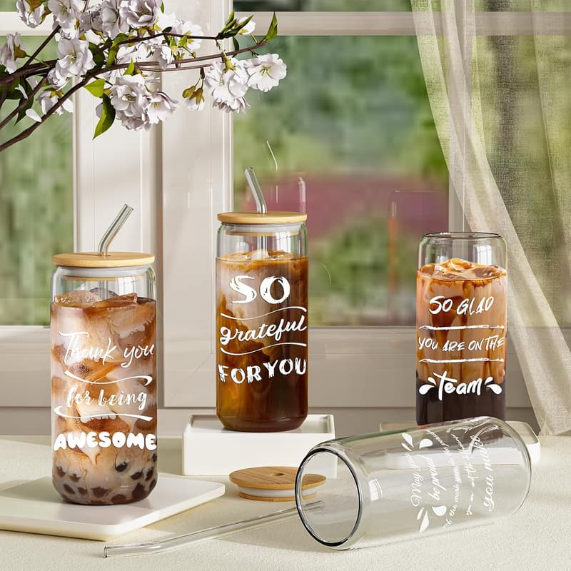 Employee Appreciation Gifts: 20oz Glass Cups Set for Coworkers