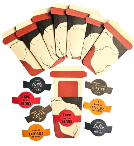 Personalized Handmade Coffee Card Holders - Pack of 8 for Coffee Lovers