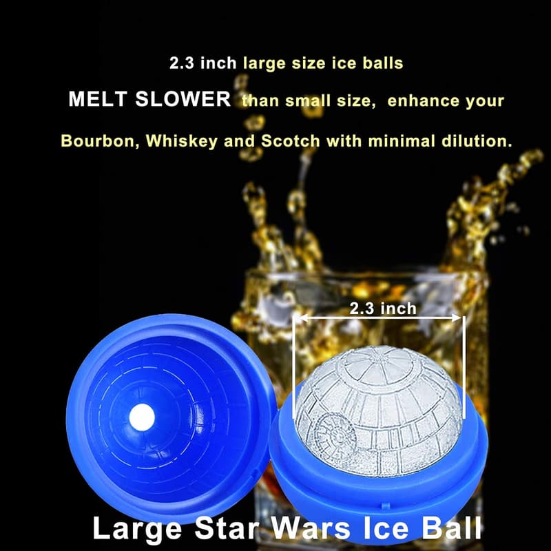 Star Wars Death Star Ice Cube Molds - Silicone 2 Pack