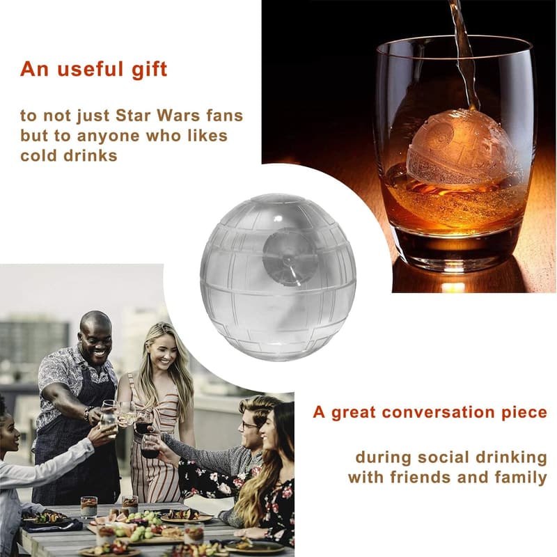 Star Wars Death Star Ice Cube Molds - Silicone 2 Pack