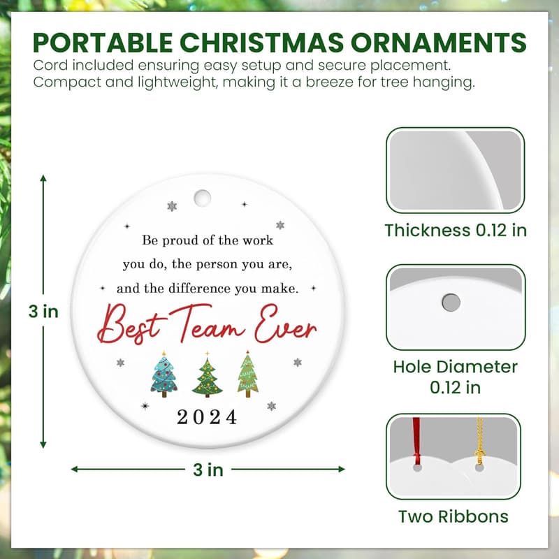 Employee Appreciation Christmas Ornaments - Ceramic Gifts 2024
