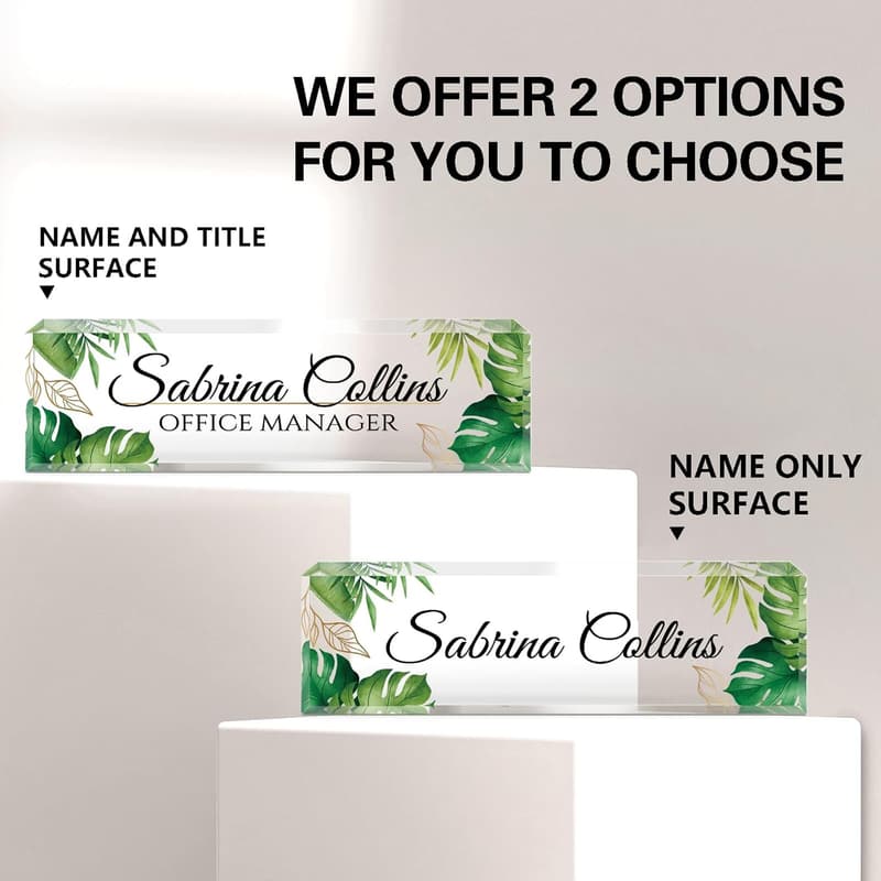 Personalized Acrylic Desk Name Plate for Office Appreciation