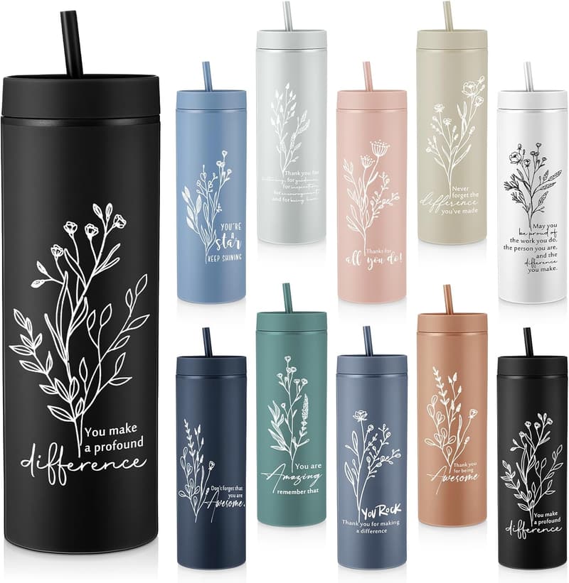 Employee Appreciation Thank You Tumblers - 10 Pcs, 16オズ