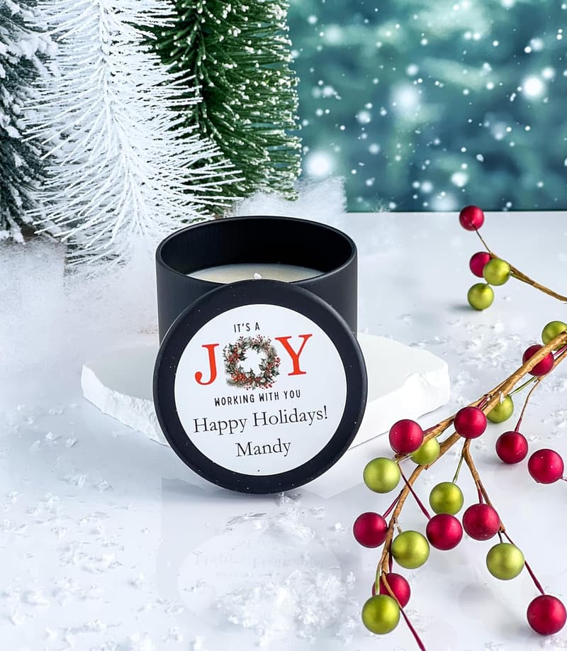 Corporate Holiday Candle Set - Personalized Team Gifts - Set of 6