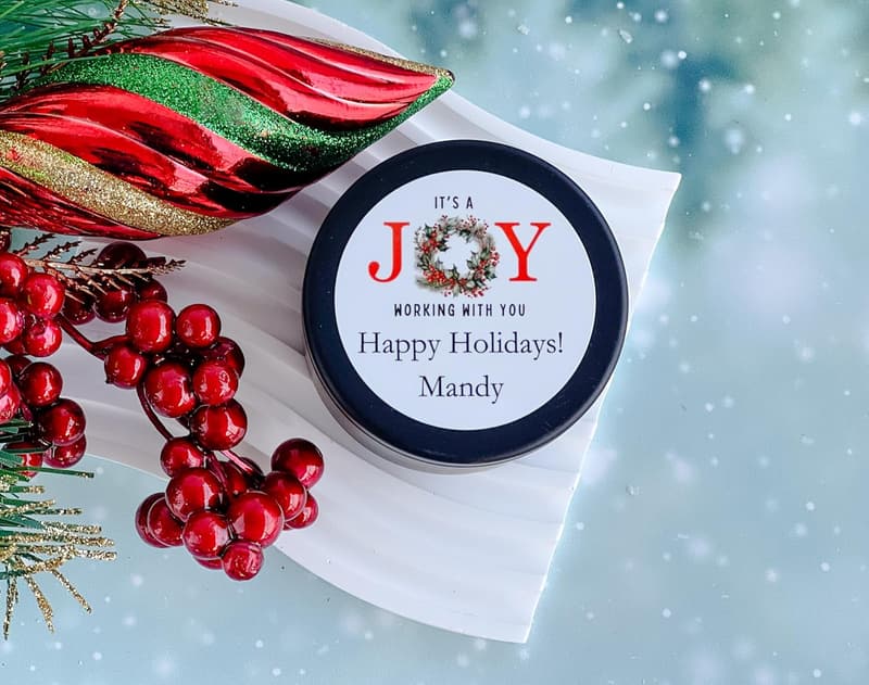 Corporate Holiday Candle Set - Personalized Team Gifts - Set of 6