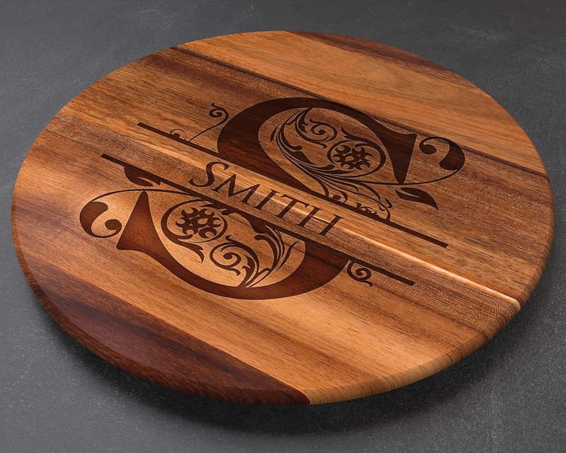 Personalized Engraved Wood Lazy Susan for Mom