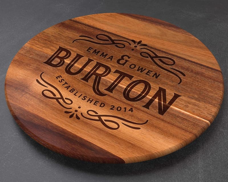 Personalized Wood Lazy Susan - Perfect Wedding or Anniversary Gift