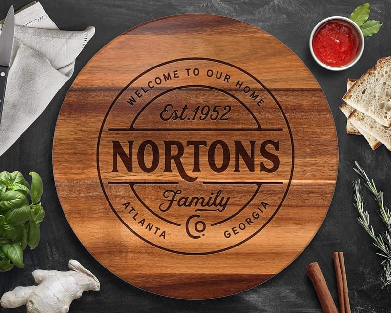 Personalized Wooden Lazy Susan Turntable Gift