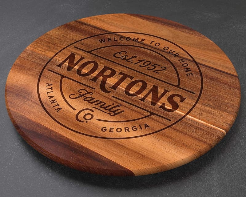 Personalized Wooden Lazy Susan Turntable Gift