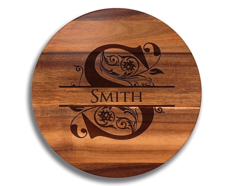 Personalized Lazy Susan Cutting Board for Weddings